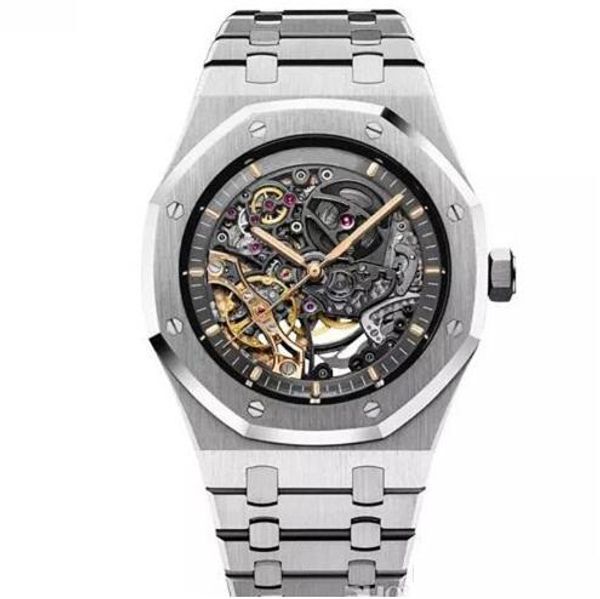 

Limited royal oak double balance wheel openworked watche tainle teel black dial 15407 watch 41mm men wri twatch