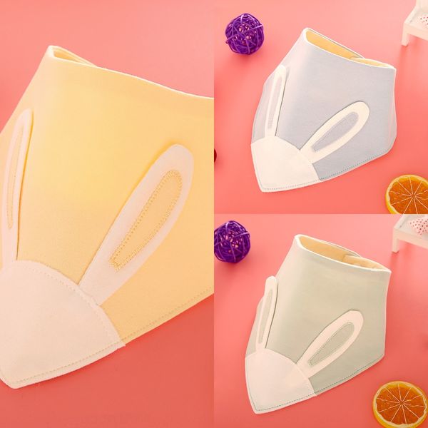 

pure cotton baby triangle saliva cartoon rabbit scarf buckle bib children's cotton scarf