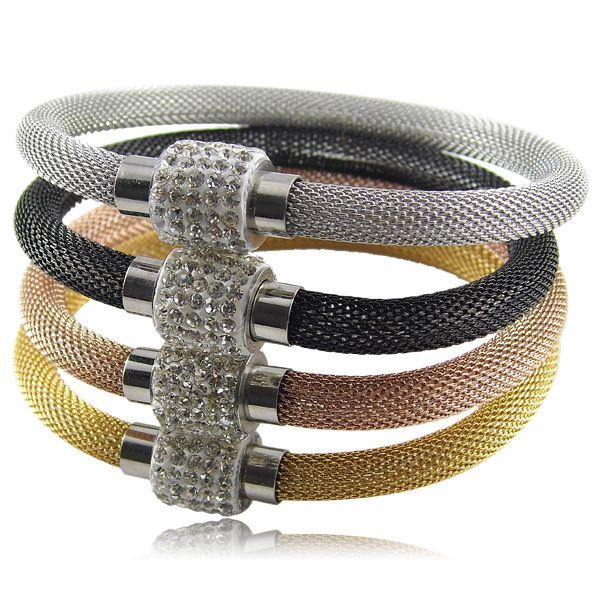 

2019 sale fashion jewelry crystal heart charm network chain bracelet crystals from swarovskis for woman gift, Black