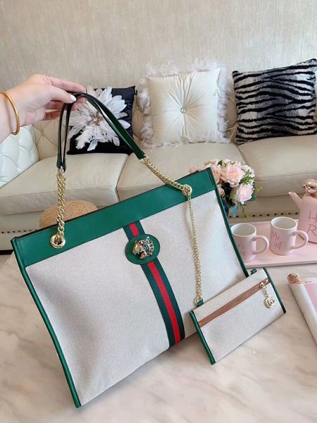 

большой размер 19ss новый дизайнер женщина холст сумки 2 шт. костюм мода женщины сум