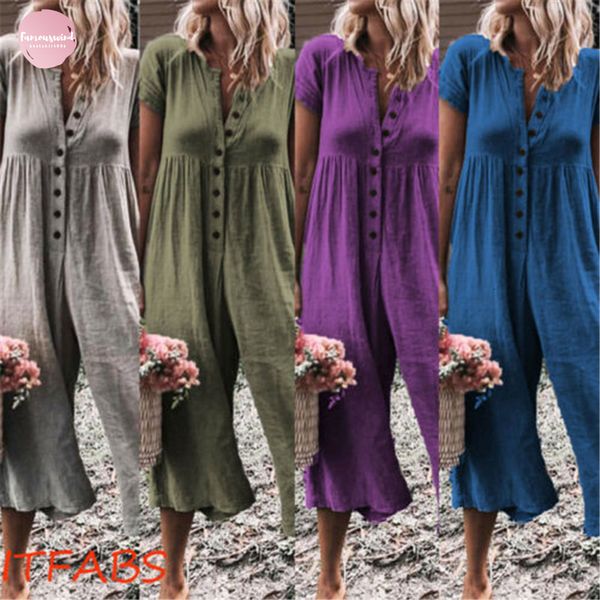 

брюки solid color комбинезон плюс размер сыпучие с коротким рукавом romper комбинезон длинные брюки кнопка работа вниз комбинезоны женщины, Black;white