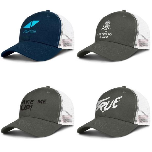 

dj avicii logo navy-blue mens and women trucker cap ball styles designer hipster mesh hats true wake me up keep calm r.i.p 2 the days, Blue;gray