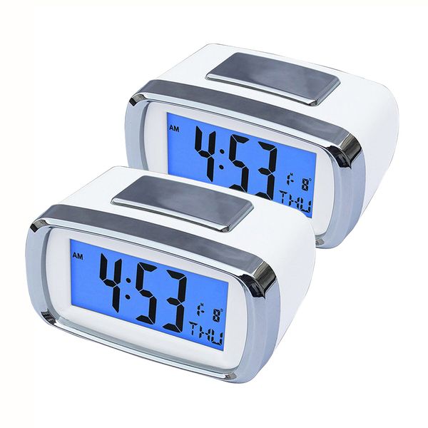 

2pcs led digital electronic alarm clock with calendar bedsides clock snooze clock