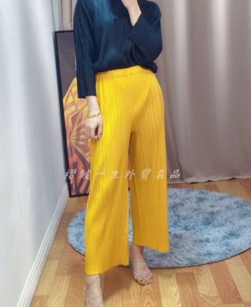 

selling pleated series fashion all-match straight pants solid color pants in stock, Black;white