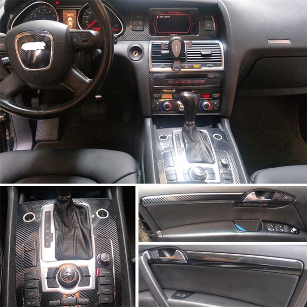 

for audi q7 2005-2019 interior central control panel door handle 3d/5d carbon fiber stickers decals car styling accessorie