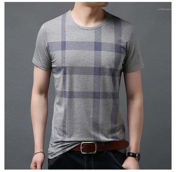

tshirt plaid print crew neck short sleeve popular young people style tees fashion clothing mens designer, White;black