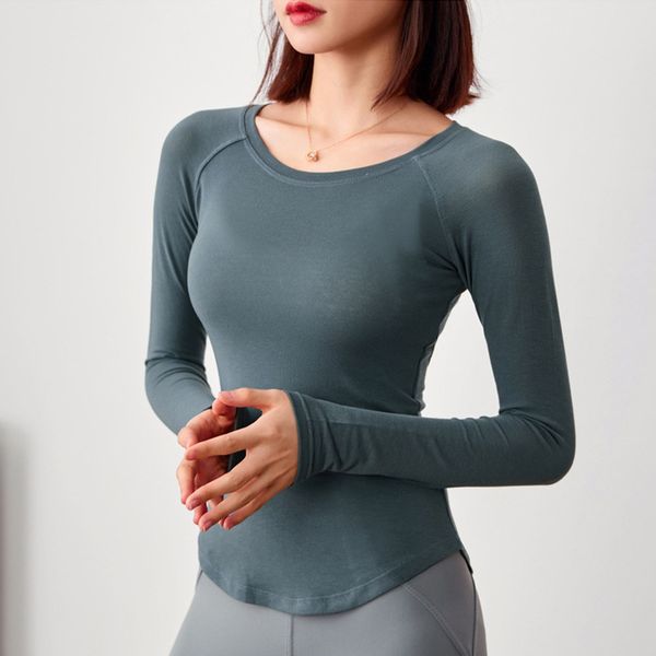 

women sport breathable yoga shirt long sleeve t-shirt slim gym fitness running shirt elastic workout sportwear clothes, White;red