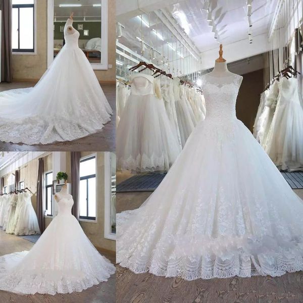 

Plus Size Open Back Wedding Dresses 2019 Dubai Nigerian Lace Wedding Dresses Tulle Puffy Bridal Gowns Custom Made Cheap Vestidos De Novia