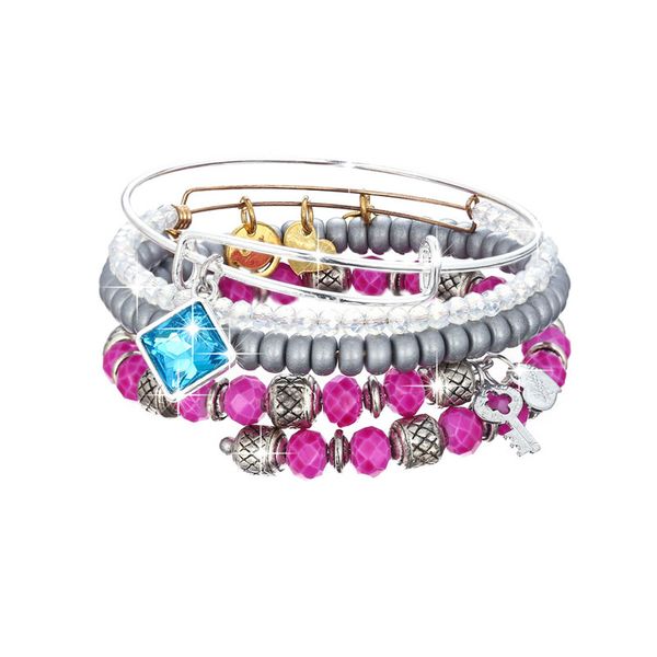 

new fashion women girl beaded charm bracelets set adjustable bangle lovers friendship jewelry valentine's day gift, Golden;silver