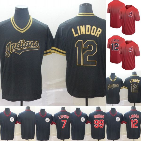 

Mens Cleveland 12 Francisco Lindor 99 Rick Vaughn 7 Kenny Lofton 100% Stitched Indians Baseball Jerseys Cheap S-XXXL