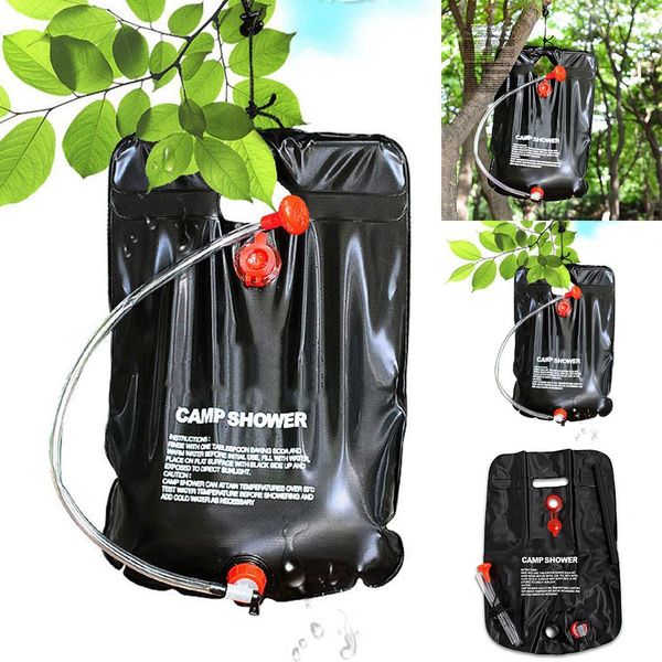 

outdoor bathing bag camping solar water bag 420g portable 20l water storage black kit