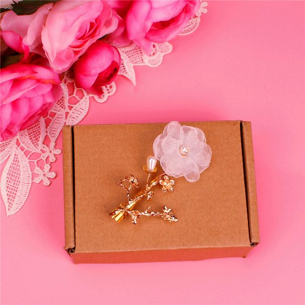 

bridal tiara handmade bride flower alloy pearl flower gold headdress