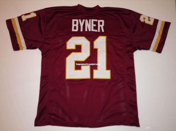

retro custom sewn stitched #21 earnest byner mitchell & ness jersey s-5xl,6xl men's football jerseys rugby, Black;blue