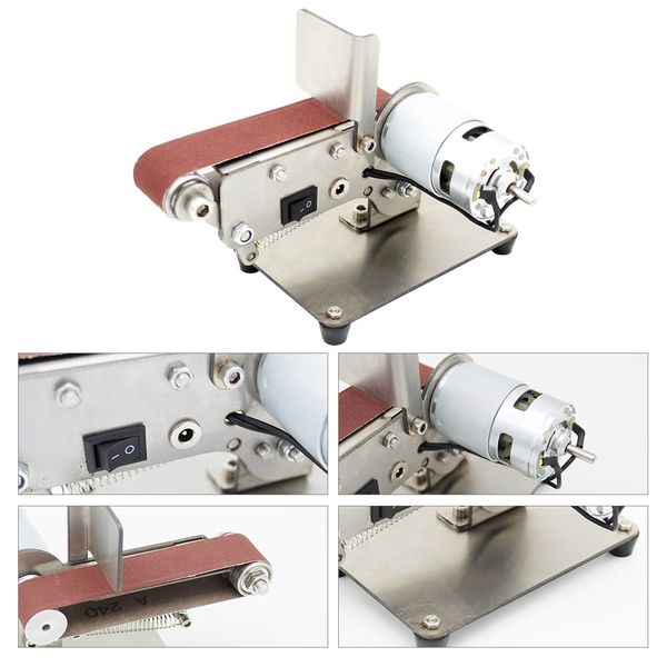 

110-240v electric folding belt sander polishing grinding machine knife edges sharpener woodworking metal grinder us plug