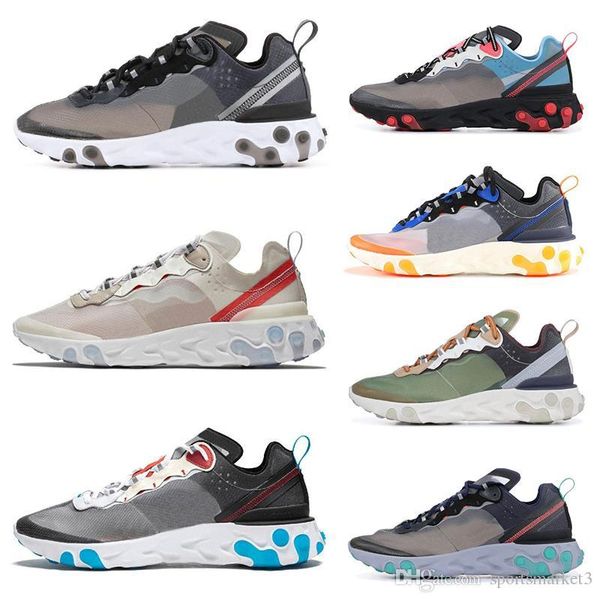 

epic react element 87 casual shoes for men women white black neptune green blue mens trainer designer breathable sports sneakers