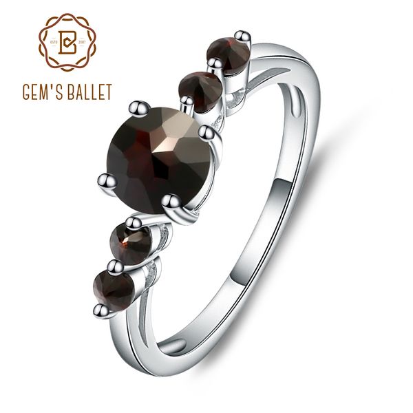

gem's ballet natural black garnet gemstone ring genuine 925 sterling silver rings for women gift fashion jewelry vintage, Golden;silver