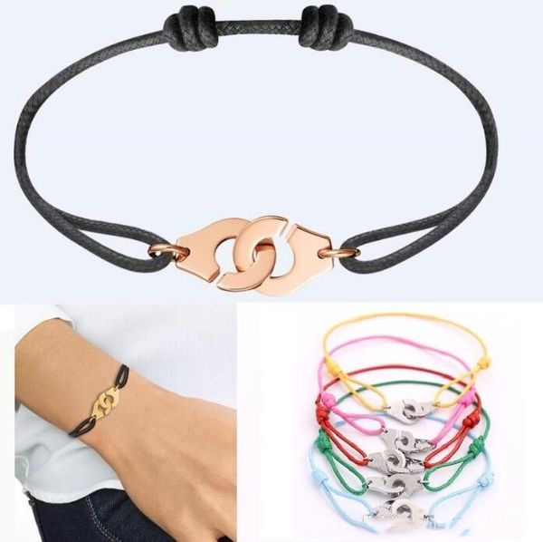 

price france jewelry bracelet for women fashion jewelry stainless steel rope handcuff bracelet charms, Black