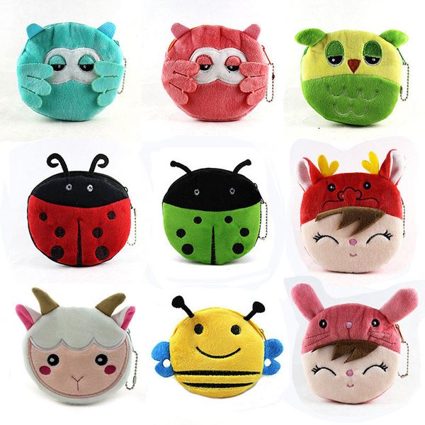 

cartoon owl girls coin purse children coin bag lady cute mini wallet pouch women girl makeup buggy bag, Red;black