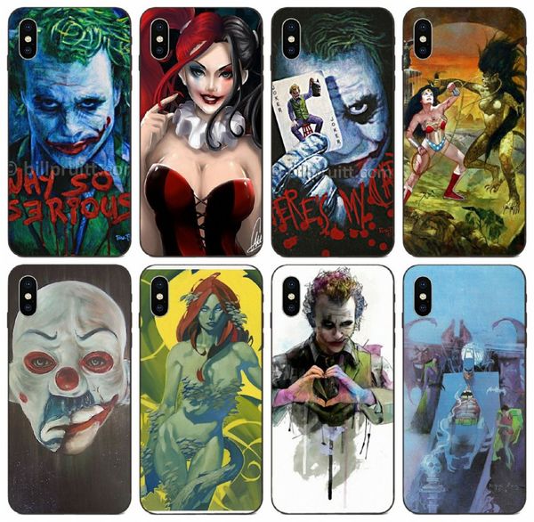 

[tongtrade] oil painting batman and joker case for iphone 11 pro x xs max 8 7 6s 6p 5s 5p samsung j5 j7 pro huawei p20 sony xperia m4 case
