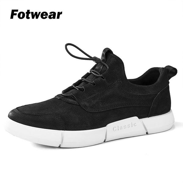 

fotwear men leather casual shoes combines sport and casual classic style luxury ture leather men's shoes walking, Black
