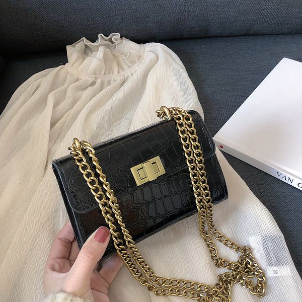 

british simple small square bag women's designer handbag 2019 high-quality pu leather chain mobile phone shoulder bags