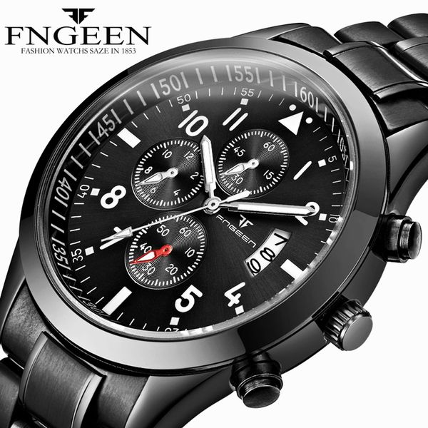 

2019 fashion black wrist watch mens famous male clock date quartz watch full steel wristwatch relogio masculino, Slivery;brown