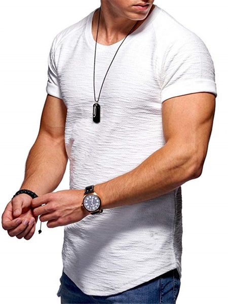 

летние мужские дизайнер tshirts мода тонкий сплошной цвет crew neck breathacble gym tshirt mens конструктора tshirt, White;black