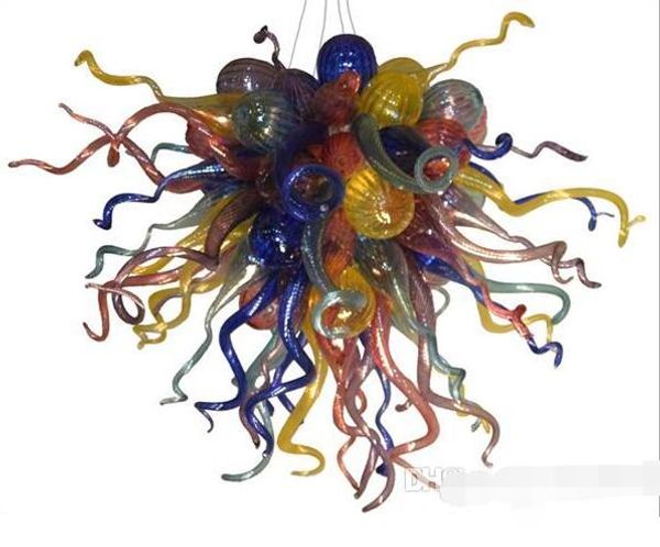 

colorful blown glass chandelier lamps fixture 110v 120v 220v 240v led bulbs home lamp