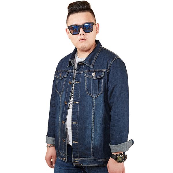 

new solid color leisure mens denim jacket and coats plus size 8xl cowboy jacket men fashion cotton men jean, Black;brown