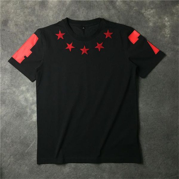 

роскошная футболки мужчины женщины hip hop футболка с коротким рукавом мода пятиконечной звезды mens печати дизайнерская футболка размер s-3, White;black