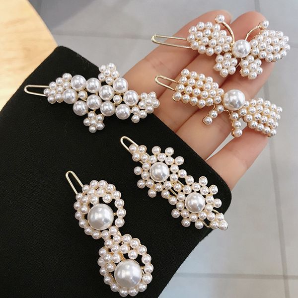 

new pearl metal gold color hair clips bobby pin barrette hairband hairpin headdress women girls lady hair stylingt2c5080