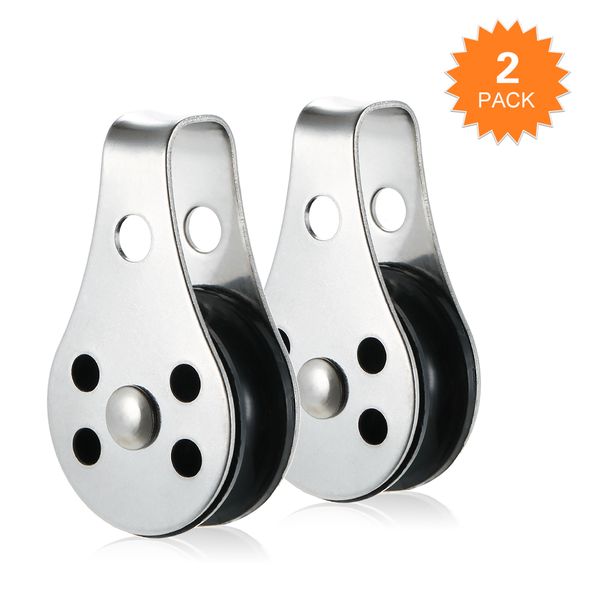 

2pcs stainless steel kayak accessories boat pulley blocks pad eyes rope runner kayak boat accessories canoe anchor trolley kit