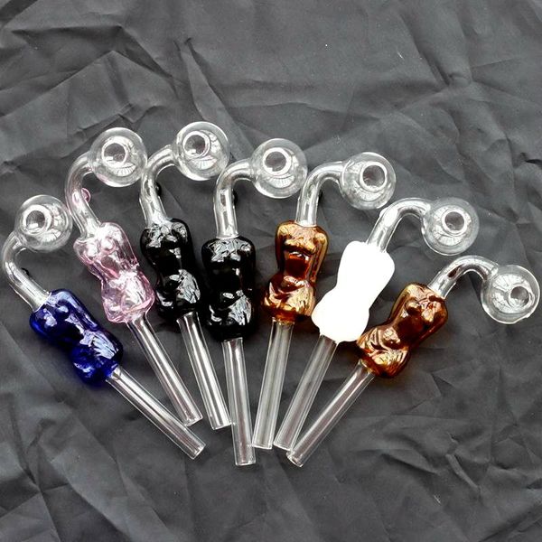 Cachimbos de vidro de 6,9 polegadas com design de garotas sexuais Pyrex queimador de óleo colorido Cachimbos de fumar 4 cores enviados aleatoriamente