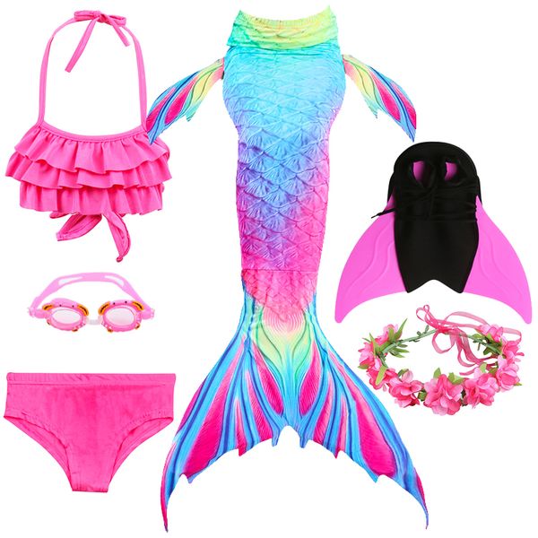 

mermaid tails kids swimmable mermaid tail girls swimsuit bikini set bathing suit with flipper goggle cosplay costumes