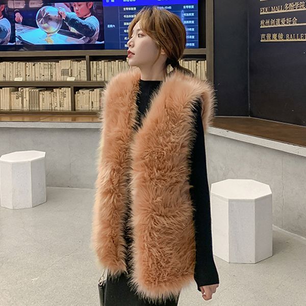 

fashion vest woman korean loose v-neck autumn and winter vest jacket ladies simple warm solid color slim women, Black;white