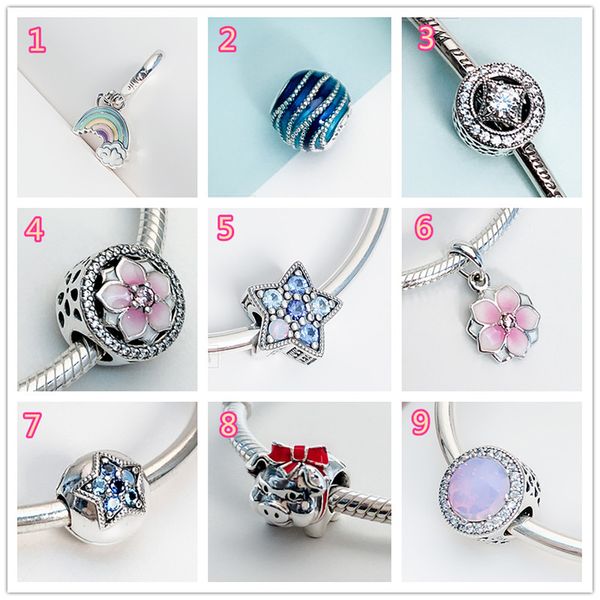 

2020 ювелирные изделия серебро 925 бусы для шарма браслет 100% стерлингового серебряные подвески ювелирные изделия подарок, 1pz, Black