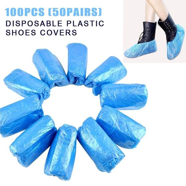 

usa dropshipping disposable shoe covers plastic blue women men shoes cover thick rainy day carpet cleaning shoe cover, White;pink