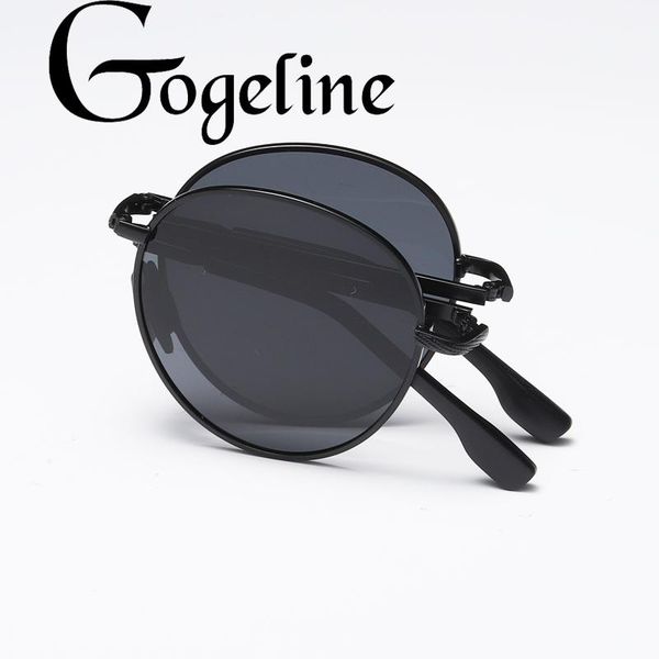 

folding polarized round sunglasses for women men mirror uv400 lens alloy metal frame fashion rectangular classic sunglasses srtas