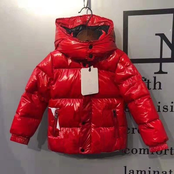 

brand children duck down hooded jackets for boys girls winter kids long thick parka teenager snow wear thick shiny jackets, Blue;gray