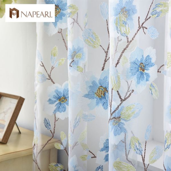 

floral tulle curtains kid bedroom girl organza sheer fabrics for window treatment transparent curtain panel kitchen short