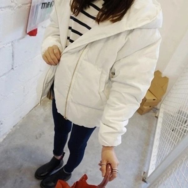 

cotton coat women's korean-style autumn & winter 2017 students loose-fit hooded down feather small cotton-padded jacket short th, Blue;black