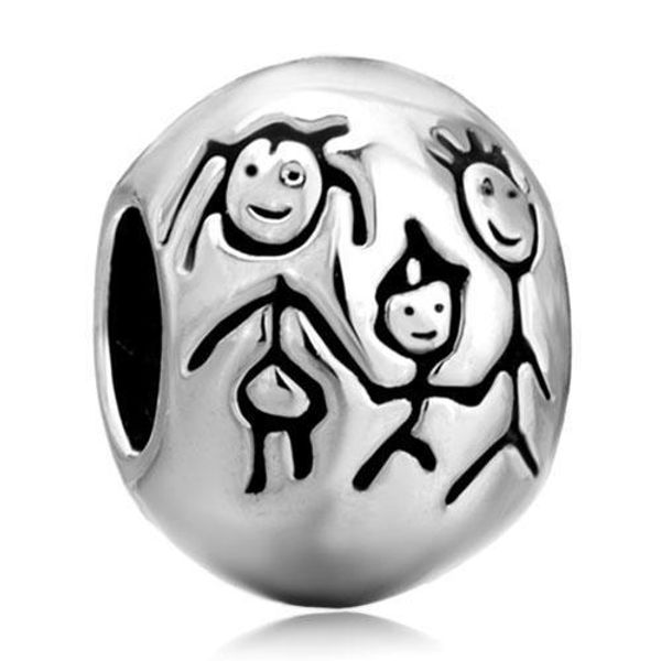 

высокое качество родия мать дочь charm любовь семья европейских свободные шарики для pandora diy браслет, Black