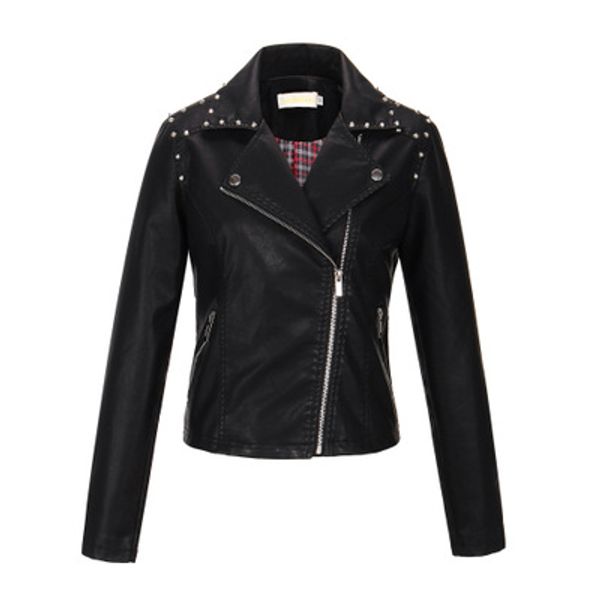 

womens designer jackets womens leather coats ladys brand solid color girls punk style jacket casual coat 2020 quanlity, Black;brown