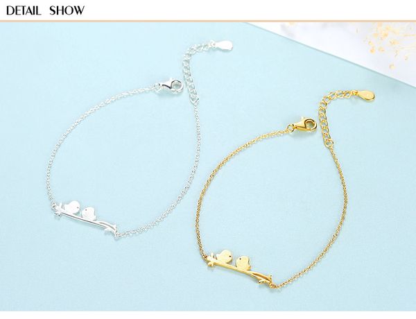 

s925 sterling silver bracelet fashion simple ladies bracelet silver jewelry, Golden;silver