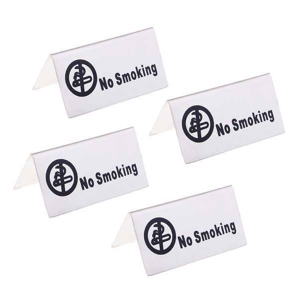 

4pcs stainless steel ''no-smoking signs /reserved'' table signs for restaurant