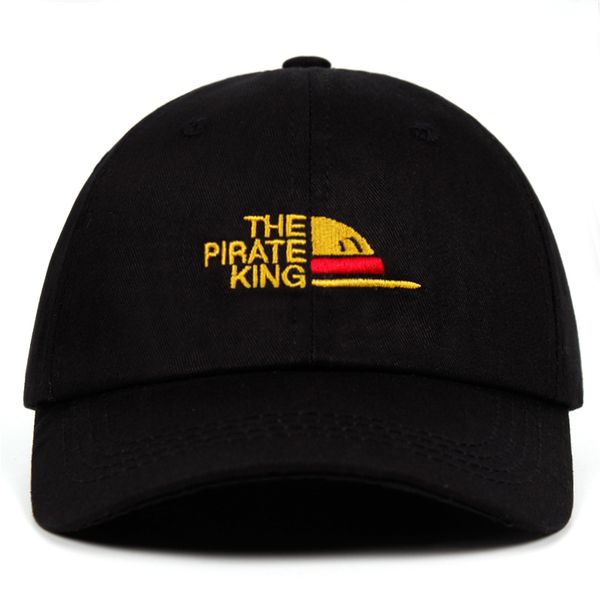 

100% cotton the pirate king dad hat one piece embroidery luffy hat baseball cap anime fan hats for women men ok man snapback, Blue;gray