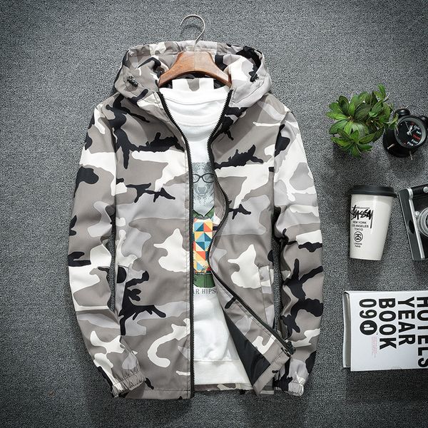 

новая осень мужская камуфляж куртки мужской hoodie пальто камо bomber jacket mens ветровка на молнии outwear плюс размер m-5xl, Black;brown
