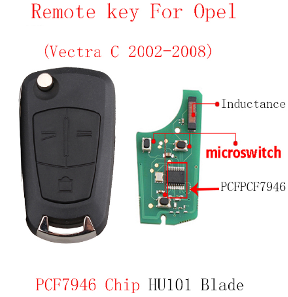 

spcfor transponder chip pcf7946 remote key 2b for vauxhall corsa d 2007-2012 3b for vectra c 2002-2008 original key