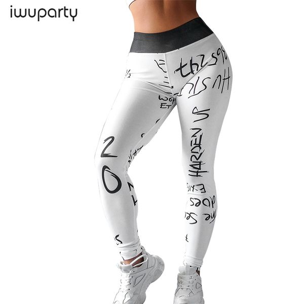 

letters sport fitness leggings women printed high waist yoga pants gym slim femme workout jogging running trousers tights pushup, White;red
