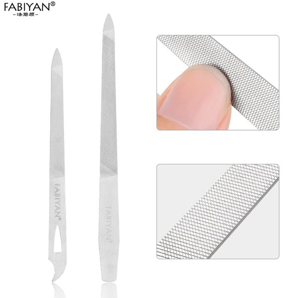 

double side nail art file buffer cuticle pusher remover scrub grinding stainless steel uv gel polish tips manicure pedicure tool